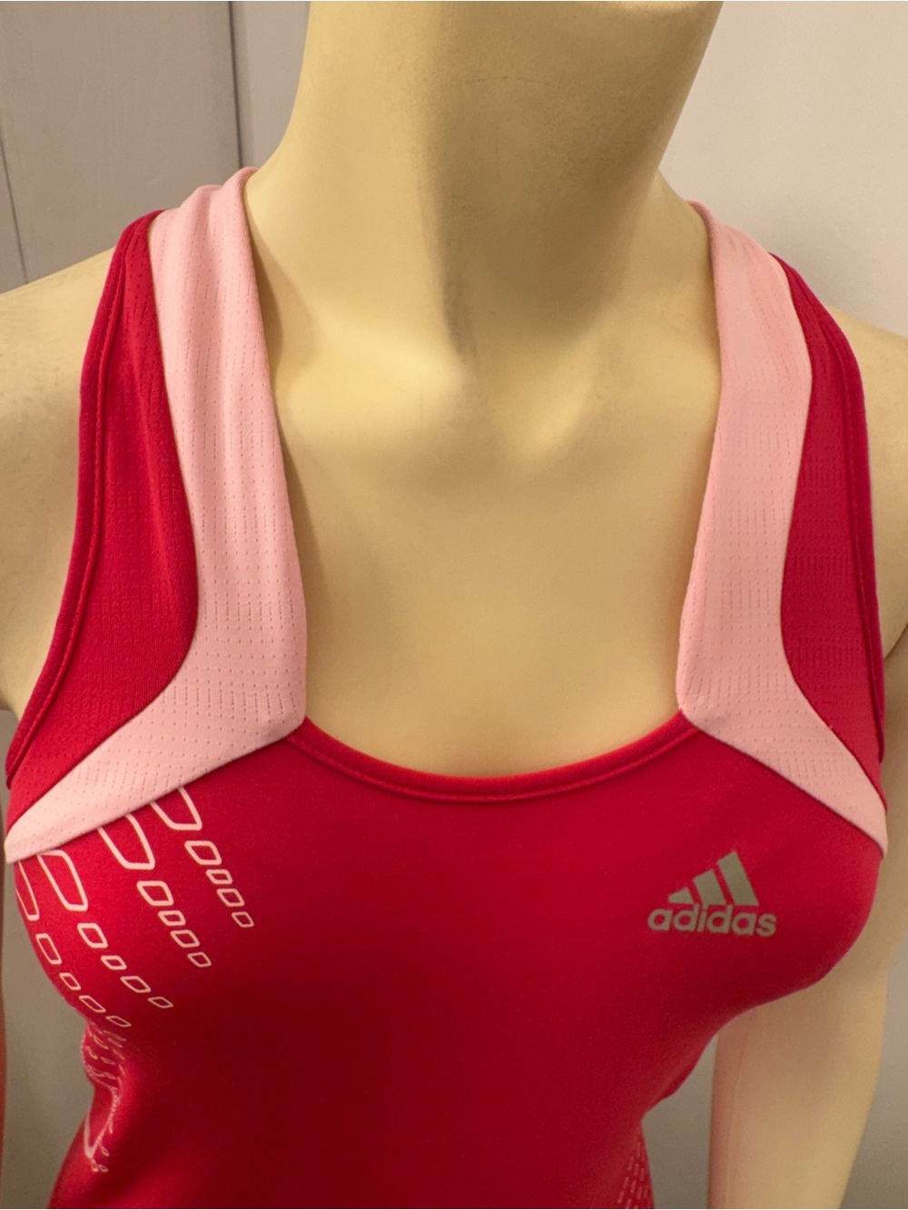 adidas Red & Pink Racerback Performance Tank - Picture 4 of 11